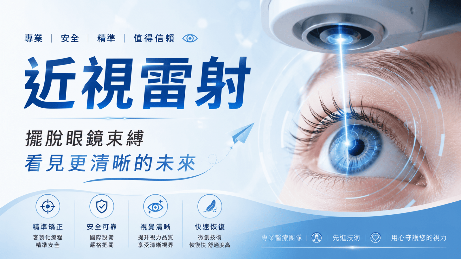 想擺脫眼鏡或隱形眼鏡，近年越來越多人選擇近視雷射手術。